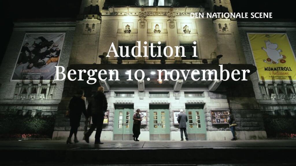 Audition på Riksscenen i Bergen 10. november.